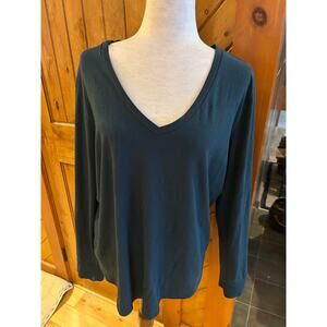 Universal Standard Deep Sea V-Neck Tshirt Long Sleeve Size Medium 18